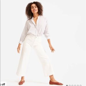 Everlane High Rise Wide Leg Crop Jeans - Bone White - size 6 Short